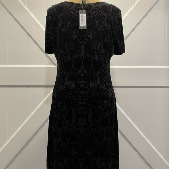 NWT brocade cut velvet midnight blue short sleeve - Picture 10 of 12